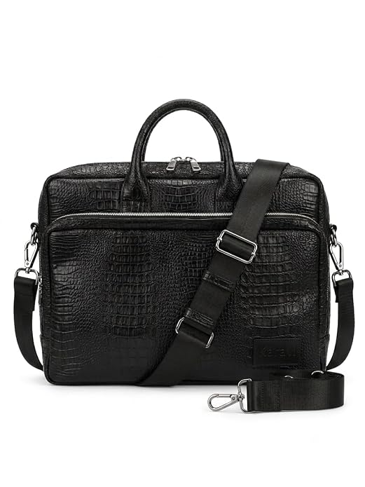Croc Black Laptop Messenger Bag