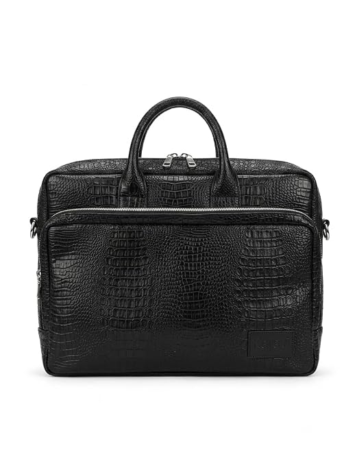 Croc Black Laptop Messenger Bag