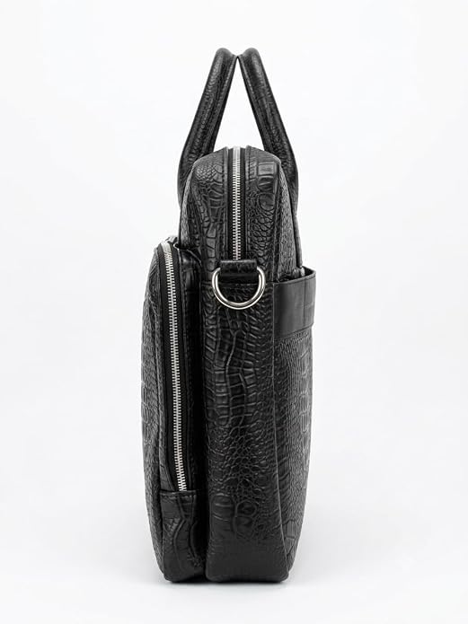 Croc Black Laptop Messenger Bag